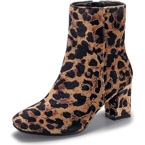 IDIFU Women's Aliza Square Toe Ankle Boots Low Block Heel | Side Zipper Fashion Short Booties in Saudi Arabia