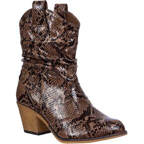 Charles Albert Women's Modern Western Cowboy Distressed Boot with Pull-Up Tabs