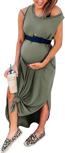 ANRABESS Women's Casual Loose Sundress Long Dress Sleeveless Split Maxi Dresses Summer Beach Dress with Pockets in Saudi Arabia