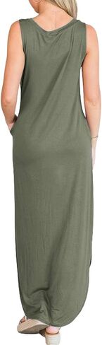 ANRABESS Women's Casual Loose Sundress Long Dress Sleeveless Split Maxi Dresses Summer Beach Dress with Pockets in Saudi Arabia