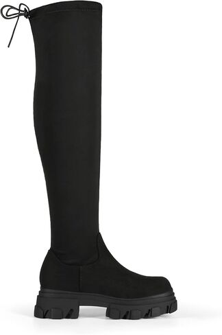 DREAM PAIRS Women's Over The Knee Platform Thigh High Boots Long Stretch Soft Chunky Lug Sole Fall Boots in Kuwait