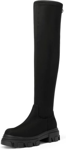 DREAM PAIRS Women's Over The Knee Platform Thigh High Boots Long Stretch Soft Chunky Lug Sole Fall Boots in Kuwait