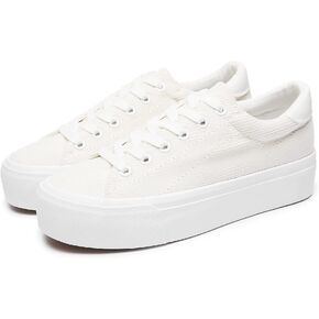 THATXUAOV Womens Platform Sneakers White Tennis Shoes Casual Low Top Fashion Sneakers in Saudi Arabia