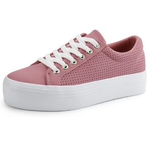 JABASIC Women Platform Sneakers Breathable Casual Lace Up Fashion Walking Shoes