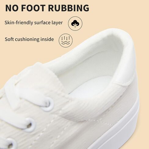 THATXUAOV Womens Platform Sneakers White Tennis Shoes Casual Low Top Fashion Sneakers in Kuwait