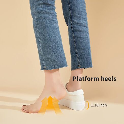 THATXUAOV Womens Platform Sneakers White Tennis Shoes Casual Low Top Fashion Sneakers in Kuwait