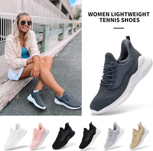 Womens Tennis Shoes Walking Sneakers - Memory Foam Running Slip On Gym Athletic Workout Nursing Comfort Work Shoe Lightweight in Kuwait