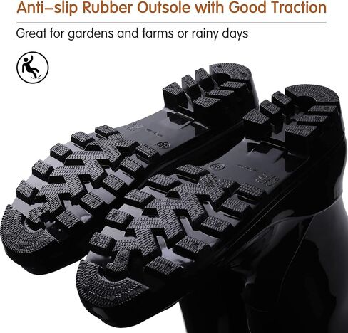 أحذية المطر النسائية من Litfun متوسطة الساق مقاومة للماء وخفيفة الوزن للحديقة in Kuwait