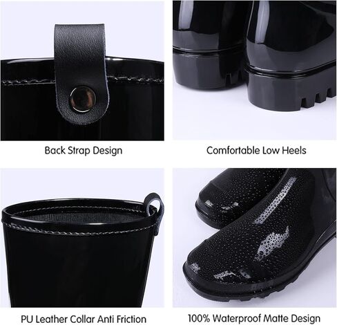 أحذية المطر النسائية من Litfun متوسطة الساق مقاومة للماء وخفيفة الوزن للحديقة in Kuwait