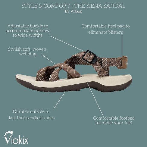 Viakix Womens Walking Sandals: Cute Stylish Comfy Athletic Sport Outdoor Hiking Sandal for Trekking Water Wide Width Beach in Saudi Arabia