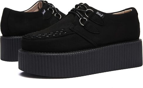 RoseG Women's Handmade Suede Lace Up Flat Platform Creepers Shoe in Saudi Arabia