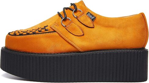RoseG Women's Handmade Suede Lace Up Flat Platform Creepers Shoe in Saudi Arabia