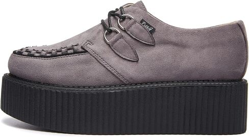 RoseG Women's Handmade Suede Lace Up Flat Platform Creepers Shoe in Saudi Arabia
