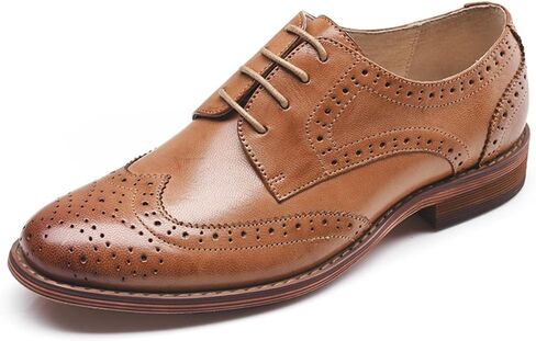 Women's Perforated Classic Lace-up Oxfords Brogue Wingtip Round Toe Derby Saddle Leather Shoes for Women Girls Lady Wife in Saudi Arabia