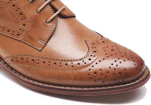Women's Perforated Classic Lace-up Oxfords Brogue Wingtip Round Toe Derby Saddle Leather Shoes for Women Girls Lady Wife in Saudi Arabia
