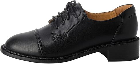 Women's Perforated Classic Lace-up Oxfords Brogue Wingtip Round Toe Derby Saddle Leather Shoes for Women Girls Lady Wife in Saudi Arabia
