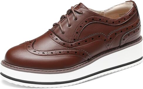 Bruno Marc Women's Platform Oxfords Lace-Up Wingtip Brogue Shoes in Saudi Arabia