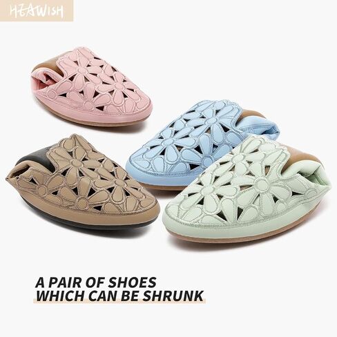 HEAWISH Women's Floral Ballet Flats Slip On Dress Shoes | PU leather upper with cute floral design, classic round toe, slip-on style, comfortable for dressy & casual summer wear in Saudi Arabia