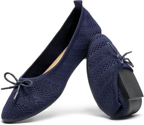 HEAWISH Women's Crochet Lace Mesh Ballet Flats with Bowknot | Breathable Summer Shoes,Comfortable Round Toe,Slip On Dressy Casual,Lightweight Cute Flats in Saudi Arabia