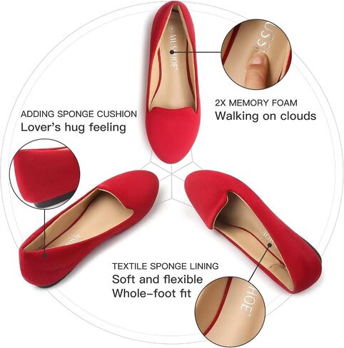 MUSSHOE Flats Shoes Women Comfortable Round Toe Memory Foam Women's Flats in Saudi Arabia