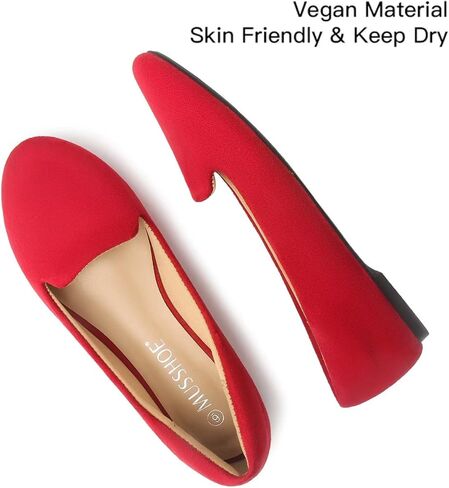 MUSSHOE Flats Shoes Women Comfortable Round Toe Memory Foam Women's Flats in Saudi Arabia