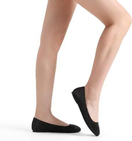 DREAM PAIRS Women's Sole-Shine Rhinestone Ballet Flats Shoes in Saudi Arabia