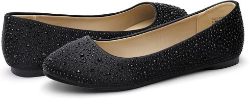 DREAM PAIRS Women's Sole-Shine Rhinestone Ballet Flats Shoes in Saudi Arabia