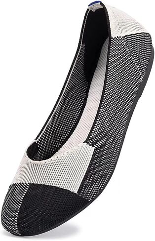 Frank Mully Women’s Ballet Flat Shoes Knit Dress Shoes Round Toe Slip On Ballerina Flats for Woman Low Wedge Comfort Soft in Saudi Arabia