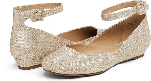 DREAM PAIRS Women's Dress Flats Ballet Low Wedge | Round Toe Flats, Ankle Strap, Comfortable Casual Flat Shoes in Saudi Arabia