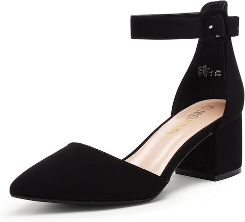 DREAM PAIRS ANNEE Pointed Toe Low Chunky Heels Pump Shoes in Saudi Arabia