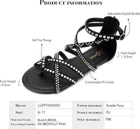 Luffymomo Women's Gladiator Strap Sandals, | Ankle Strap Flat Sandals,Thong Cross Fisherman Shoes in Saudi Arabia