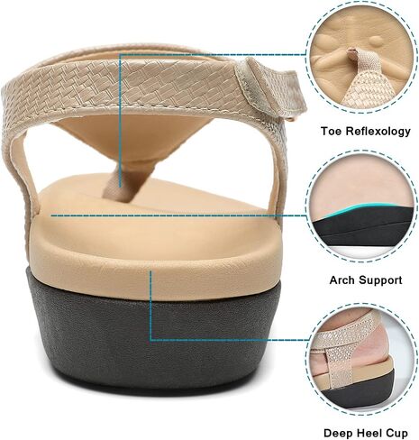 UTENAG Womens Arch Support Sandals Orthotic Adjustable Thong Flip Flops in Saudi Arabia