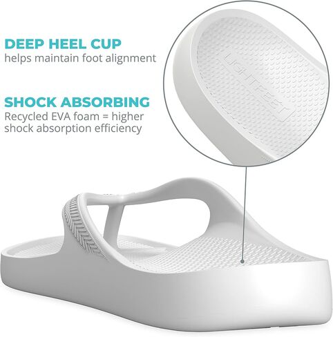 شبشب LightFeet Arch Support Flip Flops -  قام أطباء الأقدام الأستراليون بتصميم شبشب FlipFlops للنساء والرجال لمنع تعب وآلام الساقين | شبشب لالتهاب اللفافة الأخمصية لتقويم العظام للجنسين مصنوع من مواد معاد تدويرها in Kuwait
