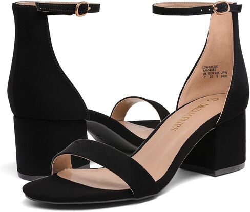 DREAM PAIRS Women's Comfort Low Block Heel Sandals | Chunky Heel Sandals, Open Toe Ankle Strap Dress Shoes, Comfortable Wedding Heels for Party, Prom and Formal Events in Saudi Arabia