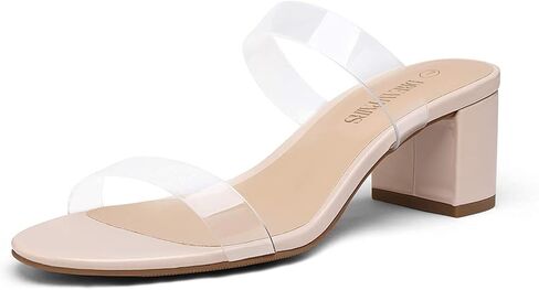 حذاء نسائي من DREAM PAIRS بحزامين مفتوح عند الأصابع وكعب مكتنز وكعب منخفض in Saudi Arabia