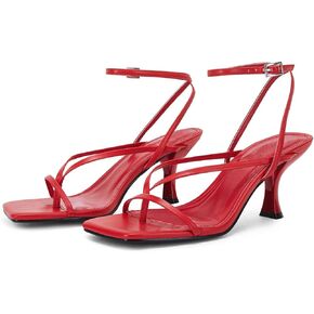 PiePieBuy Womens' Kitten Square Open Toe Heeled Dressy Sandals
