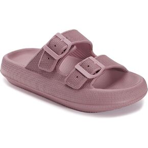 WHITIN Slides for Women Men Double Buckle Adjustable Thick Sole Pillow Slippers Bathroom Sandals in Saudi Arabia