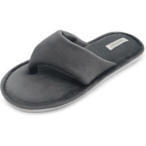 MAXHONG Women’s Indoor Slippers Lady’s Memory Foam Flip Flops, Velvet House Spa Comfy Slide on Slippers for Women Open Toe Shoes