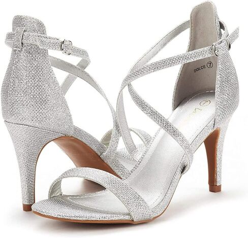 DREAM PAIRS Women Strappy Stiletto Dress Sandals | Strappy Stiletto High Heels,Open Toe Rhinestone Wedding Dress Shoes,Cushioned Insole,for Party Wedding in Kuwait