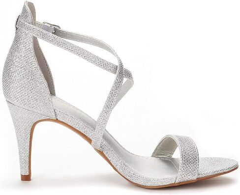 DREAM PAIRS Women Strappy Stiletto Dress Sandals | Strappy Stiletto High Heels,Open Toe Rhinestone Wedding Dress Shoes,Cushioned Insole,for Party Wedding in Kuwait