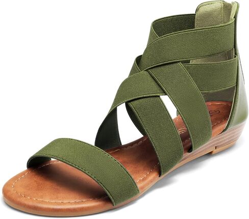 DREAM PAIRS Women's Elastic Ankle Strap Low Wedges Sandals in Saudi Arabia