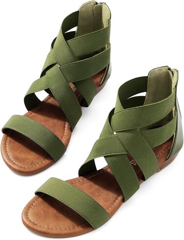 DREAM PAIRS Women's Elastic Ankle Strap Low Wedges Sandals in Saudi Arabia
