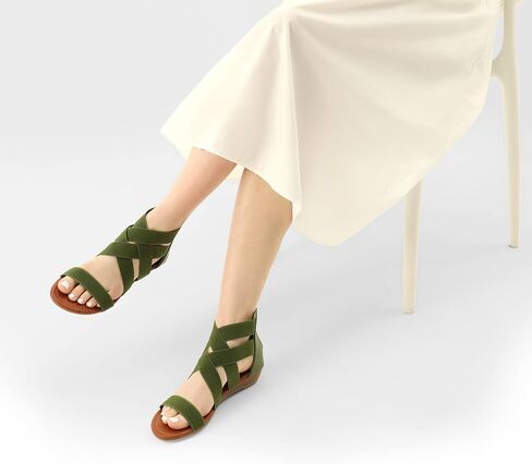 DREAM PAIRS Women's Elastic Ankle Strap Low Wedges Sandals in Saudi Arabia