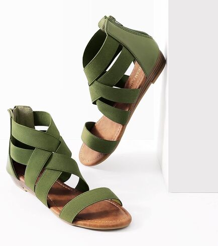 DREAM PAIRS Women's Elastic Ankle Strap Low Wedges Sandals in Saudi Arabia