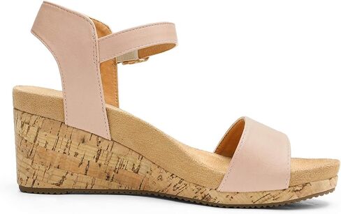 DREAM PAIRS Womens Cushioned Platform Wedge Sandals | 3inch dressy cork wedge heel with soft comfort foam insole non-slip outsole adjustable ankle strap for summer in Saudi Arabia