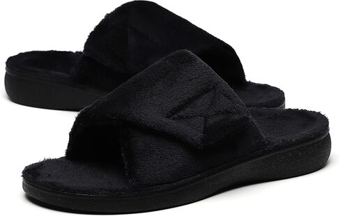 SOLLBEAM Women's Plantar Fasciitis Fuzzy House Orthopedic Adjustable Slippers With Arch Support Orthotic Heel Cup Sandals For Ladies in Saudi Arabia