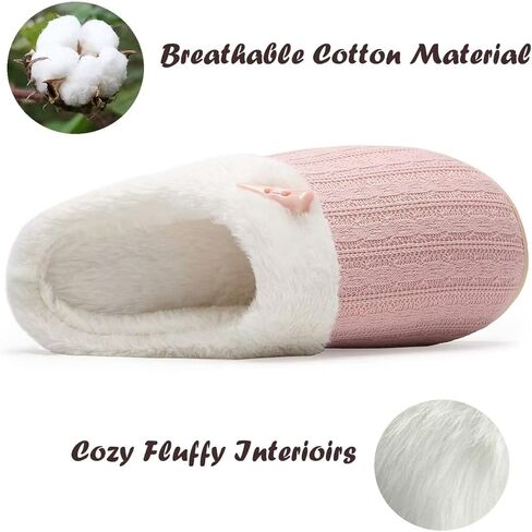 NineCiFun Women's Slip on Fuzzy House Slippers Memory Foam Slippers Scuff Outdoor Indoor Warm Plush Bedroom Shoes with Faux Fur Lining in Saudi Arabia
