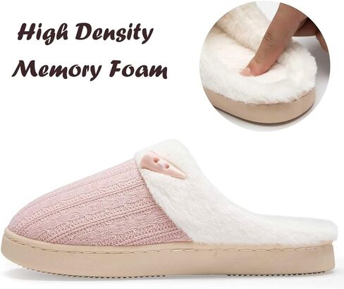 NineCiFun Women's Slip on Fuzzy House Slippers Memory Foam Slippers Scuff Outdoor Indoor Warm Plush Bedroom Shoes with Faux Fur Lining in Saudi Arabia