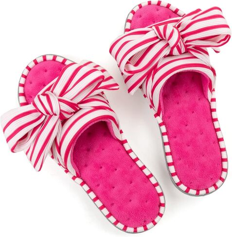 ULTRAIDEAS Women's Open Toe Indoor Outdoor Slippers | Memory Foam,Cute Bow Design,Gift for Women,Anti-skid Rubber Sole,lightweight,washable,comfortably Breathable in Saudi Arabia