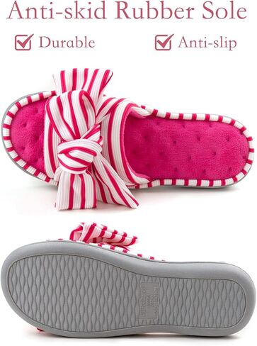 ULTRAIDEAS Women's Open Toe Indoor Outdoor Slippers | Memory Foam,Cute Bow Design,Gift for Women,Anti-skid Rubber Sole,lightweight,washable,comfortably Breathable in Saudi Arabia